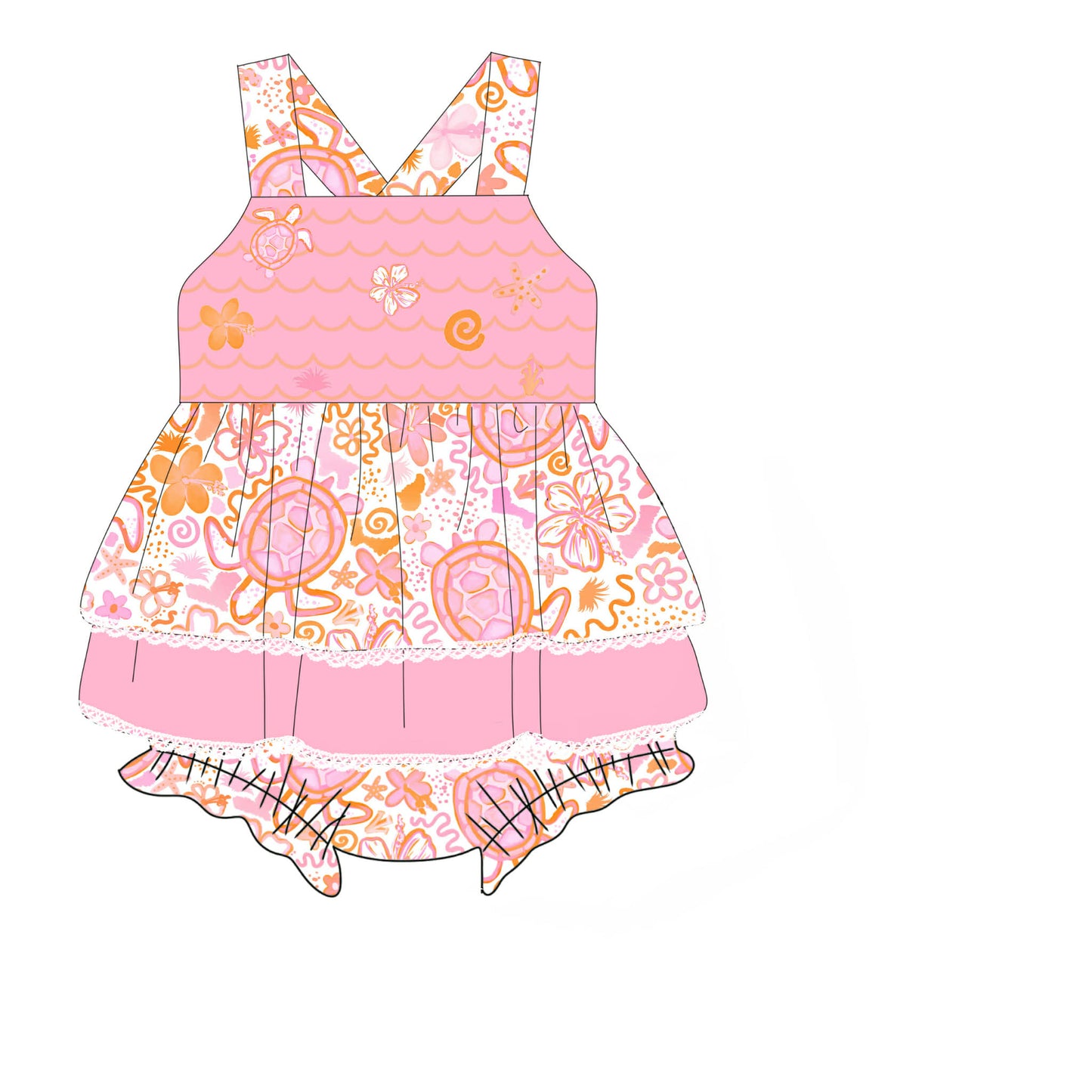 RTS Preppy Turtles Skirted Bubble | FINAL SALE