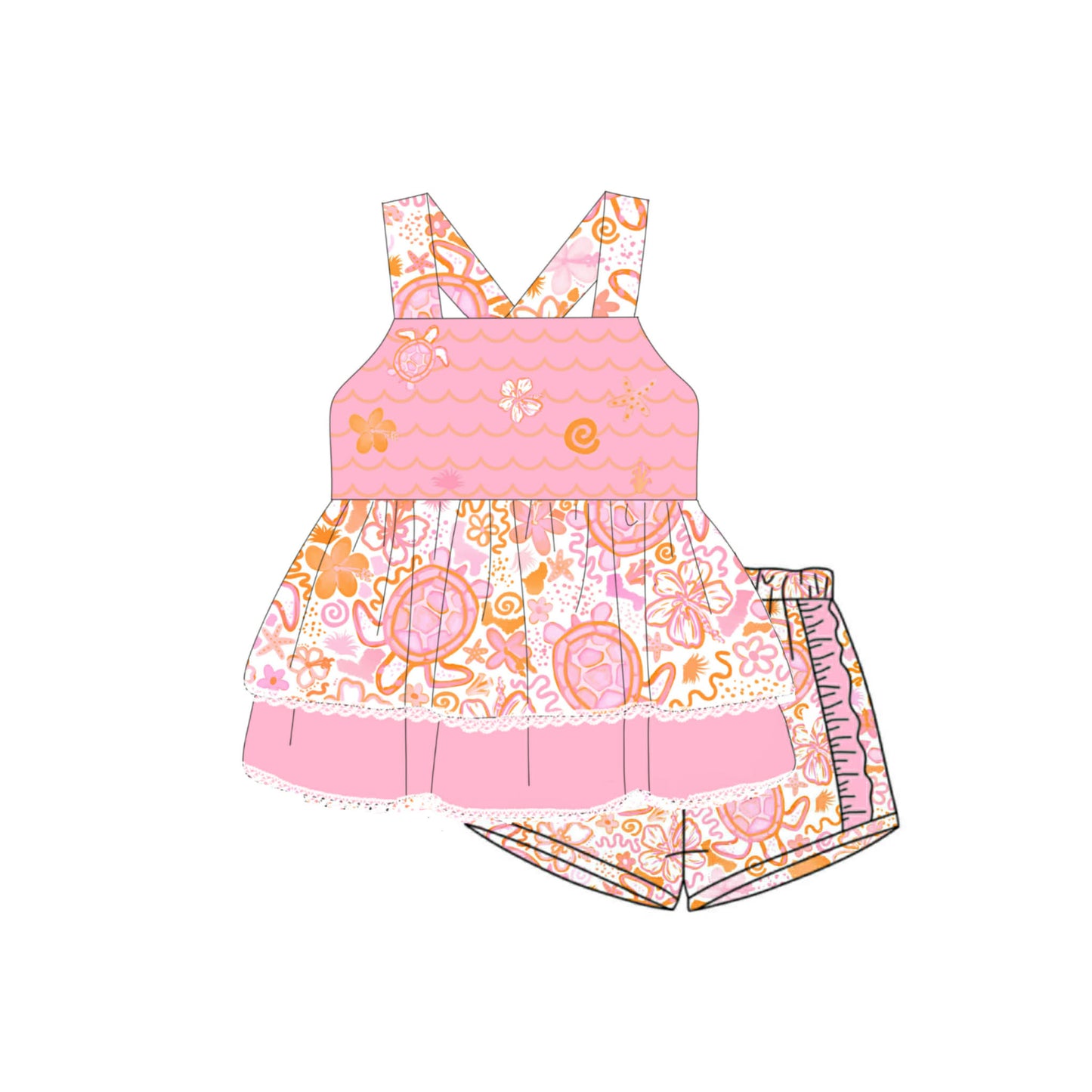 RTS Preppy Turtles Short Set | FINAL SALE
