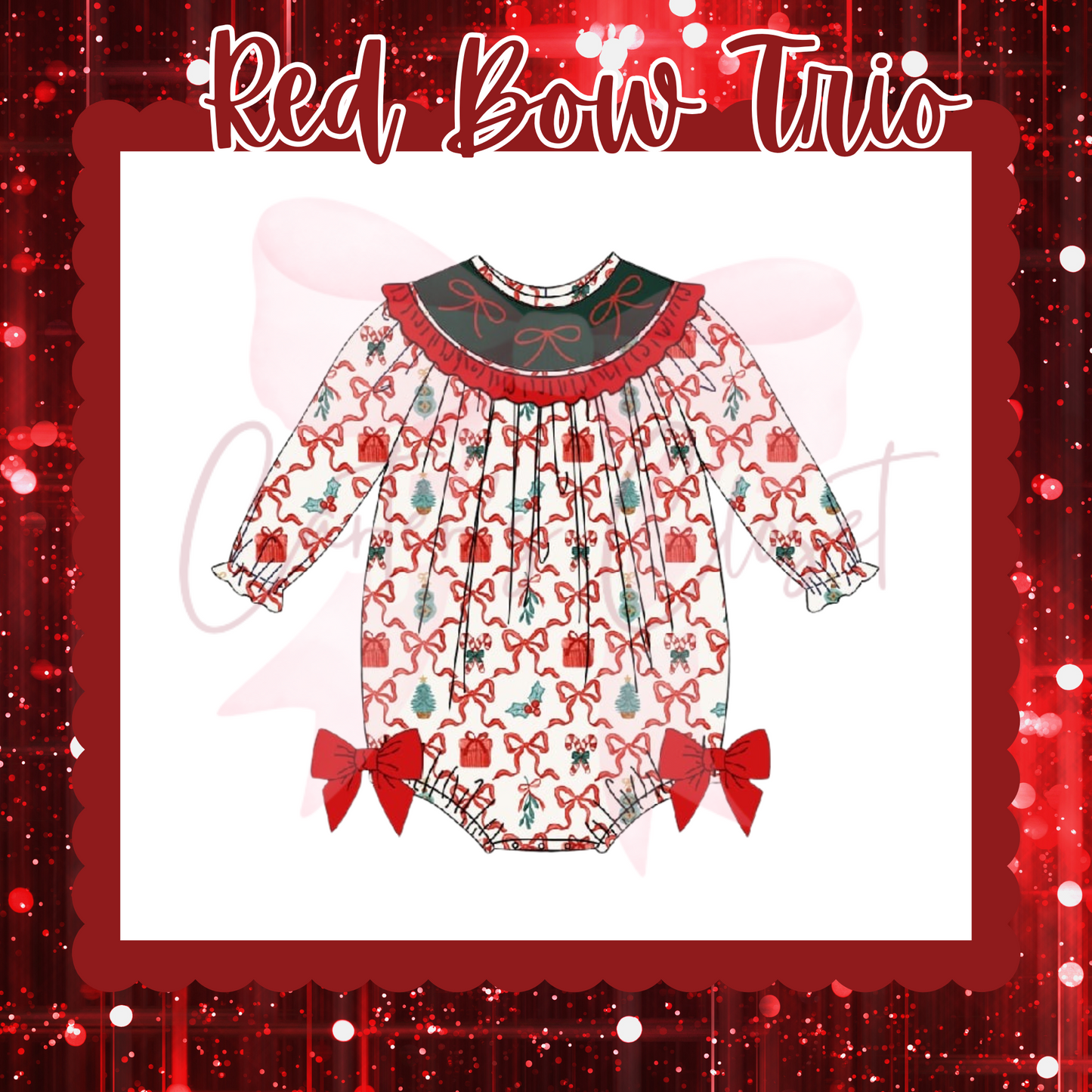 Red Bow Trio Bubbles