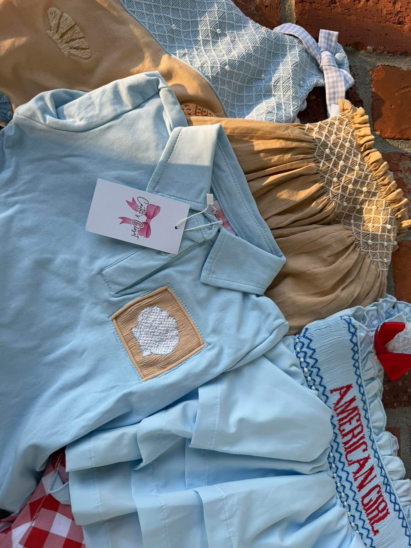 READY TO SHIP Shells BOY (shell on smock square)