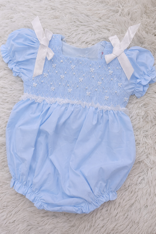 Baby Blue Full Chest Smocked bubble ETA APRIL TO CC