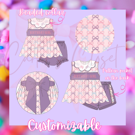 Spring Birthday Girl Short Set